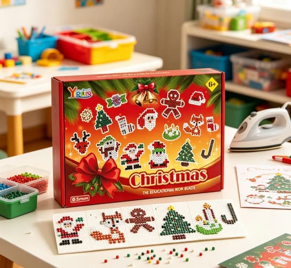 Christmas Bead Set, Educational Iron Beads DIY Craft Set for Children 6+
