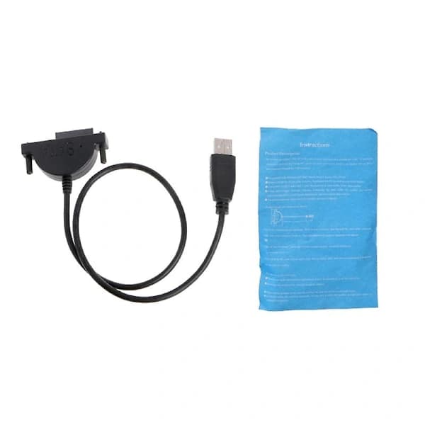 Ekstern USB til SATA 13-pinners (7+6) bærbar DVD CD-ROM optisk stasjonsadapterkabel