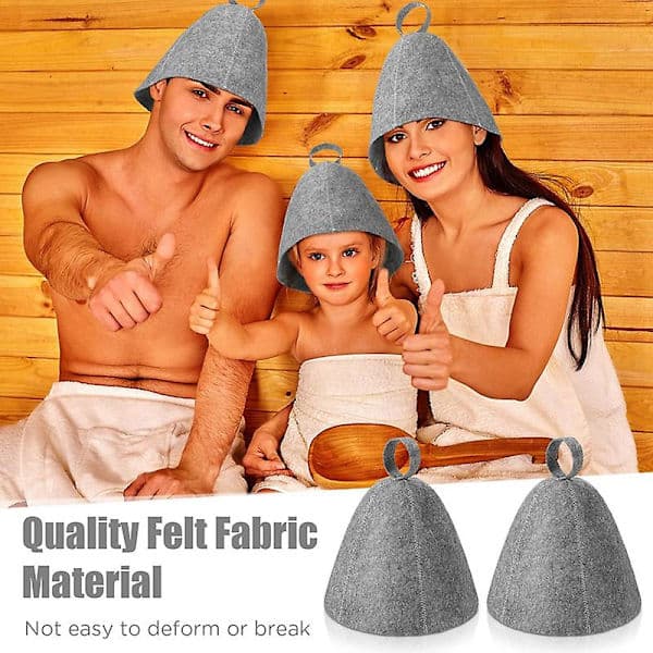 Filthat for badstue, badehodeplagg, hodebeskyttelse, absorberende badstuehatt for badstue, dusj, baderom, dampbad 6pcs
