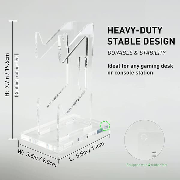 Akryl Spelkontroll Ställ - Transparent Dubbel Gamepad Hållare & Organizer Transparent