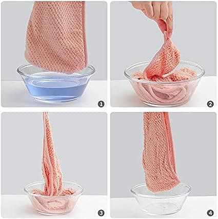 2-PACK (Rosa och Brun) Mikrofiber Hårhandduk Hårwrap Hårhandduk