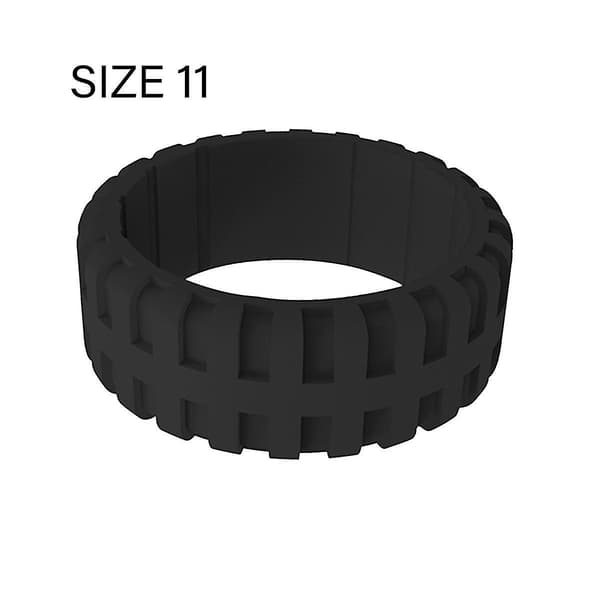 9.0mm Popular for Women Silicone Cool Rings Rectangular Silicone Wedding Ring Eco-friendly Tire Sport Ring 11