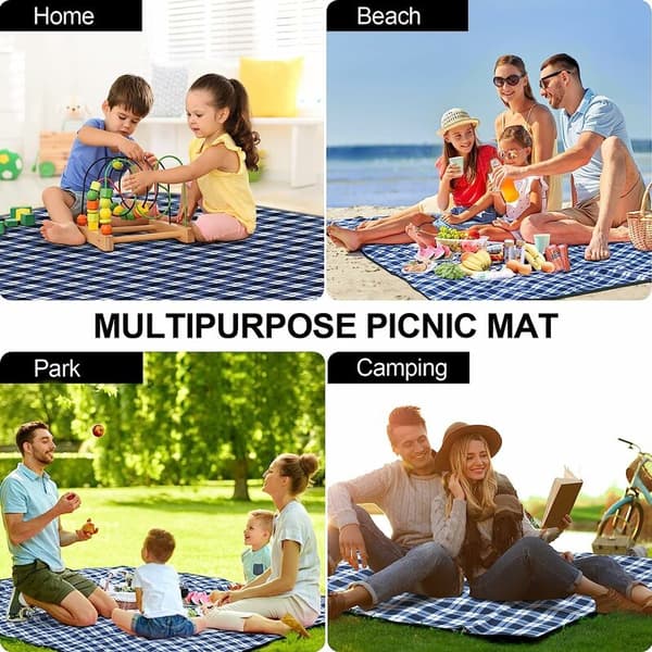 200X300cm Picnictæppe, Foldbart Isoleret Sandfrit Vandtæt Strandtæppe-FA5-