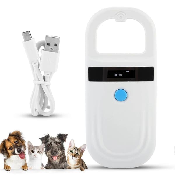 Pet ID Reader, Pet Tag Display, Pet ID Scanner, Rechargeable Pet Chip, Portable RFID Reader EMID for Pets