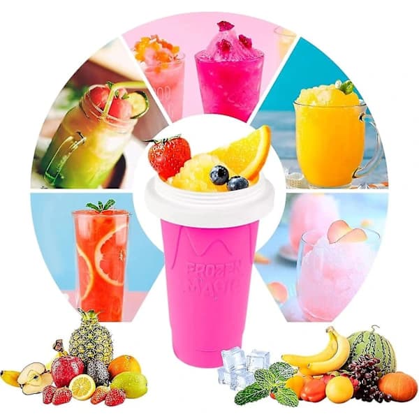 Slushie Cup Slush Machine Ice Cup Silicone Cup Squeeze Cup Summer Cooler Smoothie Cup Double Layers