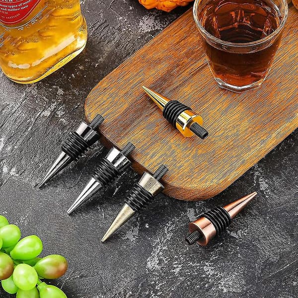 10 Pieces Empty Bottle Stoppers With Threaded Post Metal Wine Stopper Inserts Set Hardware Compatible Woodturning DIY Project
