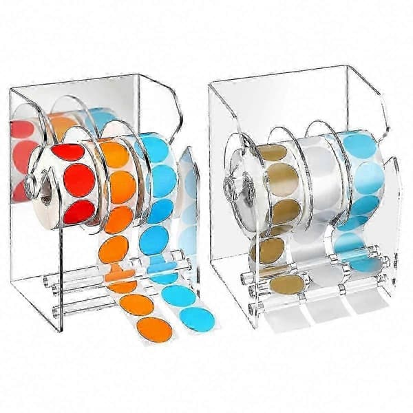 Adjustable Acrylic Dispenser for Sticker Roll Labels - Clear Label Holder for Easy Dispensing