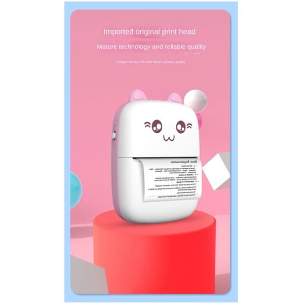 Small Wireless Thermal Photo Printer Portable Pocket Student Mini Error Label Printer Pink