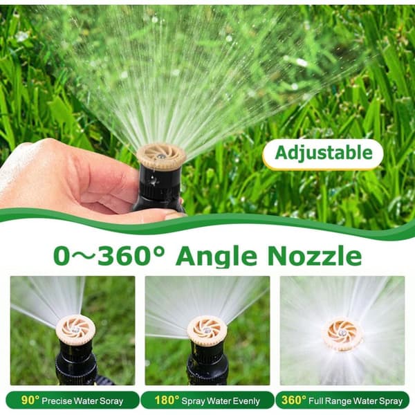 4-piece Garden Watering Set - 360° Automatic Sprinkler - Adjustable Irrigation System
