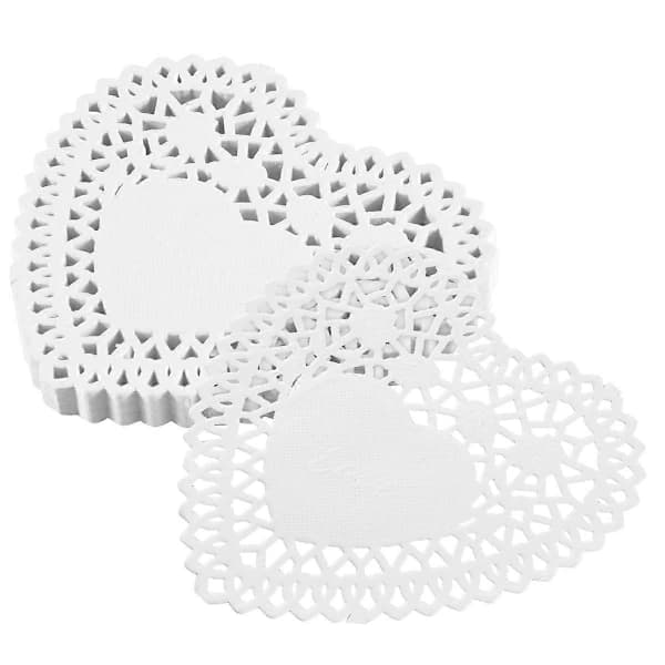100x 4 tommer hvide kærlighedshjerte papirblondebrikker til kortfremstilling scrapbooking