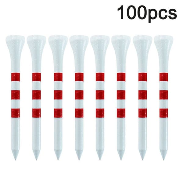 100 golf-tees i tre - 100 stykker 70 mm / 83 mm bambus hvit + rød 70 mm