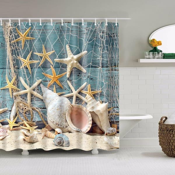 Dusjforheng, stoff dusjforheng fôr Ocean Shower St