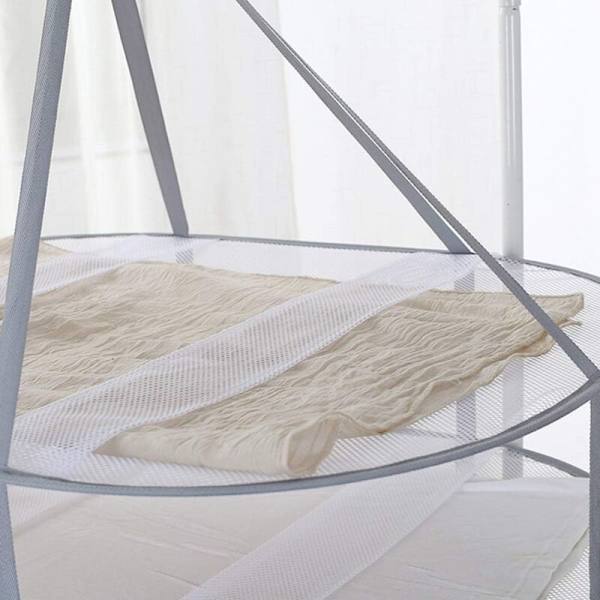 2-Tier Foldable Drying Rack for Sweaters, Delicates, and Swimwear - Space-Saving Sturdy Design