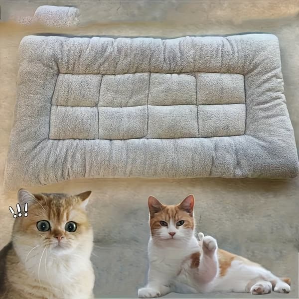 Extra Large Plush Dog Bed Sofa Cat Nest Dog Crate Mat, With 8 Thickened Ultra-Soft Polyester Pet Cushions Grey Grey