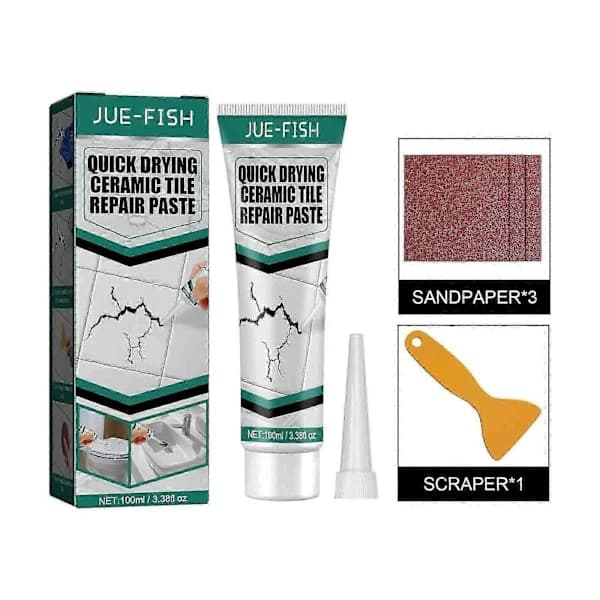 Ceramic Tile Repair Paste Quick-Drying Crack Filler for Bathroom Kitchen Sink Toilet Wall and Floor 100ml