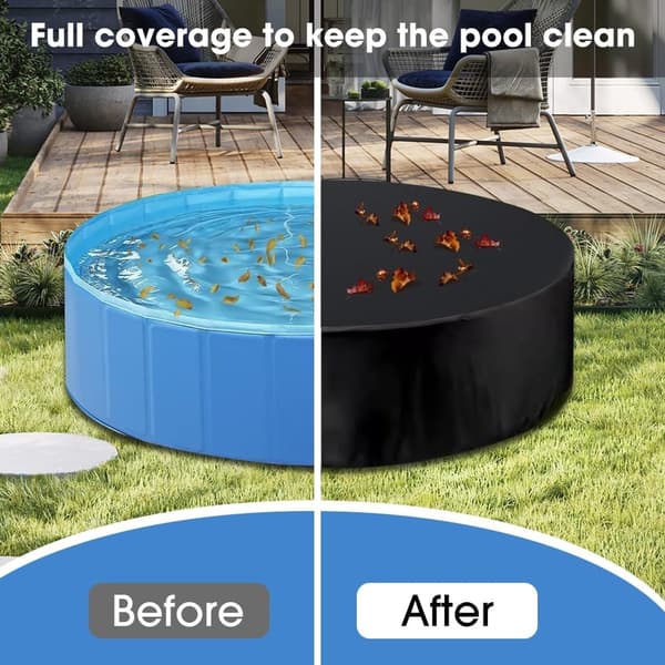 Poolskydd - Runt poolskydd - 160 * 30 cm - Poolskydd med dragsko - Poolskydd - Vattentätt Oxford poolskydd - För