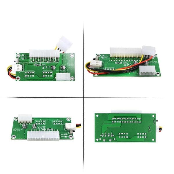 Dobbelt PSU Riser-kort 24PIN til 4PIN Strømforsyningskortadapter ADD2PSU Kabelomformer for BTC Miner Mining