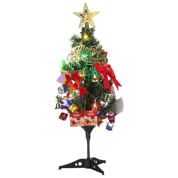 Mini Christmas Tree, 60 cm Artificial Pine for Tabletop Christmas Decorations with LED String Lights