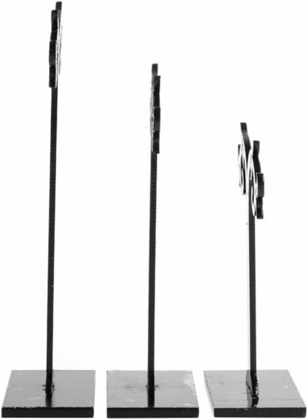 Akryl øreringeholder sort 3 stk med 8 huller T-design -