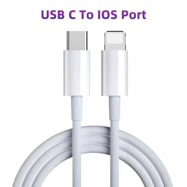 Telefonkabel, 20W PD Type C Hurtigladekabel for iPhone 13 pro 12 pro max 11 X iPad 9 mini 6 - Hvit - 2m[C]