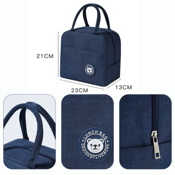 Madkasse Taske Bento Box Isolering Pakke Termiske Picnic Tasker Sort