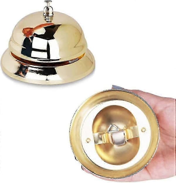 8,5 cm Guld Klokke Skrivebord Reception Restaurant Serviceklokke Til Hotel Disk -Sy