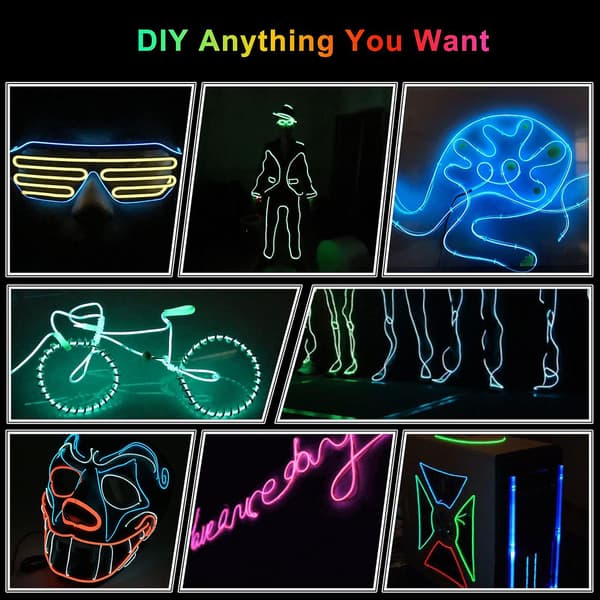 Bil LED Interiør Strip Lys 3m USB Neon Trådlys Glødende Ambient Belysning Bildekorationer Interiør Blå