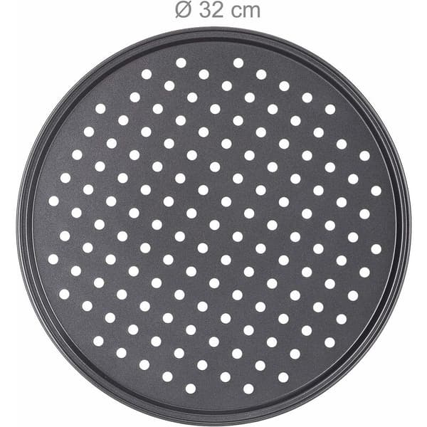Rund perforert pizzapanne med non-stick-belegg, 32 cm i diameter