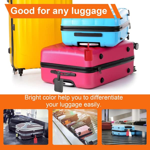 4 stk Brune Bagasjelapper, Navneholder og Vanntett PVC-kort for Reise Brun Brun