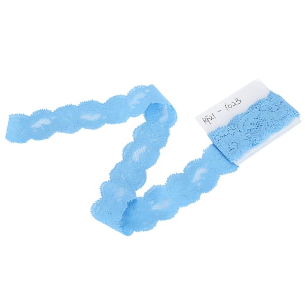 Wave Lace Ribbon Decorate Design Clothes DIY Crafts 10 Yard 3cm Width Sky Blue
