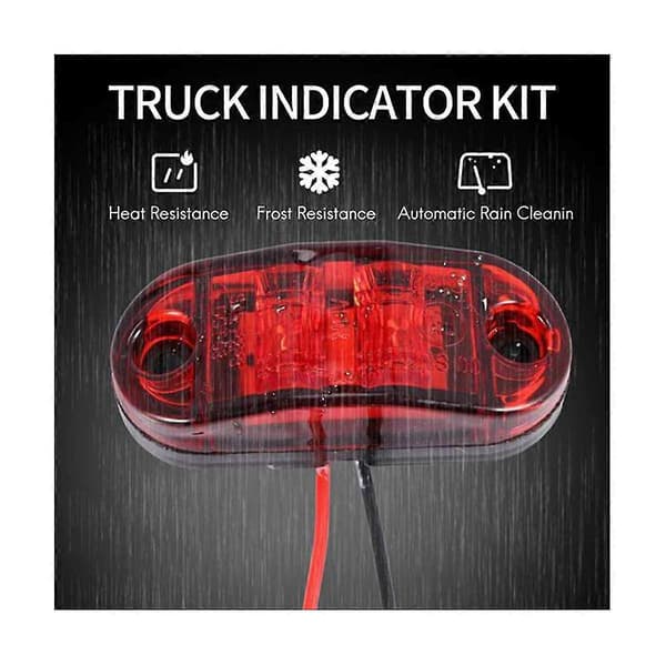 Red 2.5 inch Oval LED Trailer Side Marker Lights 8 pcs, Er Indi