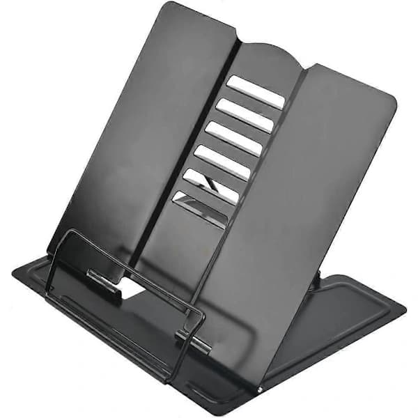 Ergonomic Document Holder, Adjustable Metal Book Stand with Movable Clips, Non-Slip Design for Thick Books and Single Sheets, Portable Reading Support