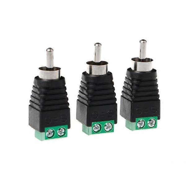 3 stk RCA Hanstik til AV Terminal Tilslutning Video AV Balun 2 Skruer