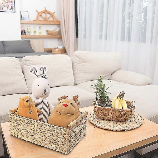 Small Rattan Baskets for Bathroom Organization, Hyacinth Storage Baskets, Rattan Storage Basket Wi