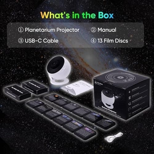 Star Projector with 12 Different Galaxy Patterns White white