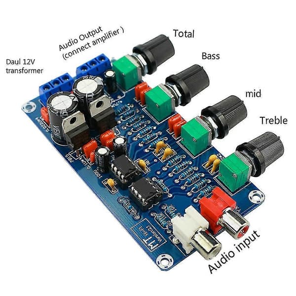 Amplifier Ne5532 Preamplifier Volume Tone Control Finished Board Treble Midrange Bass Eq Diy Dual Ac 12v - 18v [DB]
