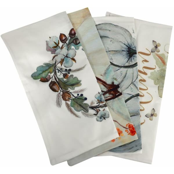 4-pack höstpumpa kuddfodral, broderade soffkuddar för Thanksgiving, höstskörd heminredning, 45 x 45 cm