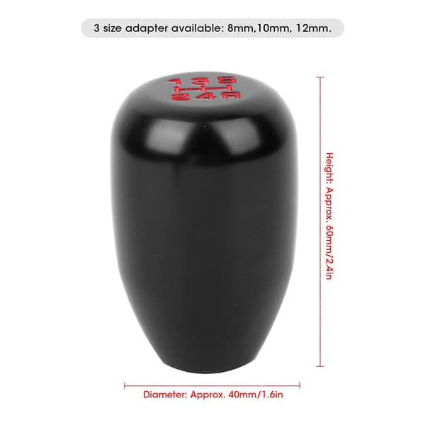 Aluminium Gear Shift Knob Sort 5-trins Bil Gear Shift Universal Modificeret Tilbehør