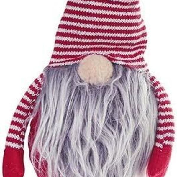 Christmas Striped Knitted Gnome with Retractable Legs KLB