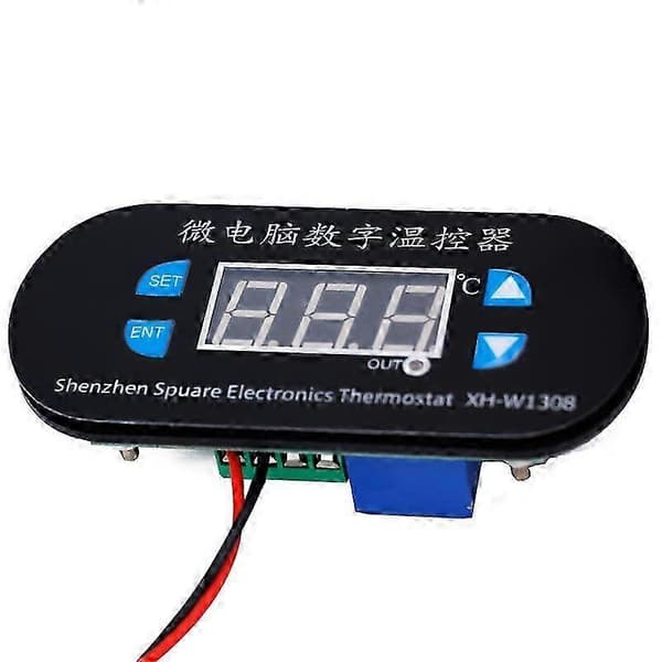 W1308 DC 12V Digital Kjøle- og Varmesensor Temperaturregulator Justerbar Termostatbryter Termometerkontroll Blått Lys