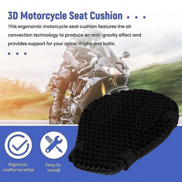 Motorcykel Honeycomb Stil Universal Sædehynde Stødabsorberende Sædetilbehør