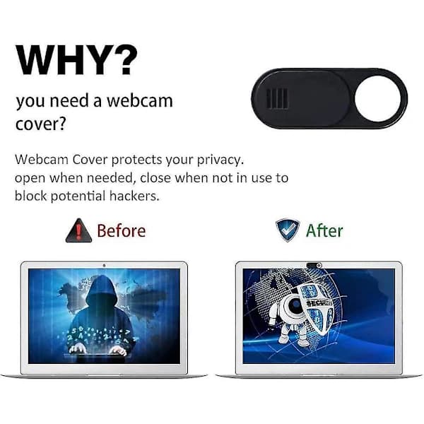 Webcam Cover, Camera Cover Slider, 6-Pack Ultra-Thin Laptop Camera Cover Slider (Black)