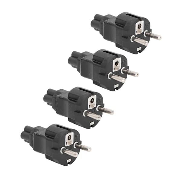 4 stk EU 2-pinners plugg til IEC320 C5 strømadapter Profesjonell EU 2-pinners plugg 4,8 mm til C5 strømkontaktadapter for bærbar PC EU-plugg 100-250V