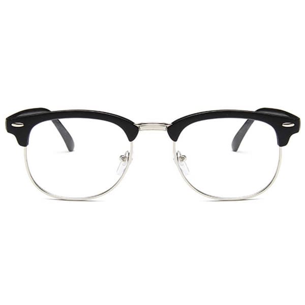 Matte Black Clubmaster Glasses Without Strength Clear Glasses