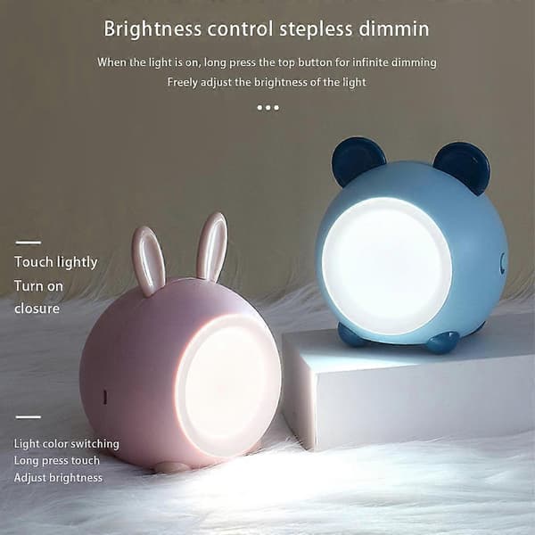 Bærbar LED-bordlampe med touchsensor, søde bordlamper, USB-opladning, belysning, læsning, studier, bogrum, natlampe til C Brun[DB] Brun Brown