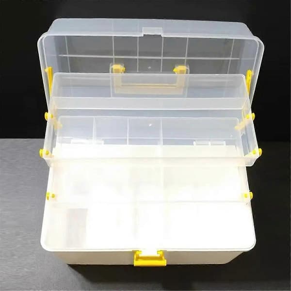 Small 2-Compartment Fishing Box, Hardware Organizer, Portable Multifunctional Storage Box for Snacks, Screws, Nuts, Bait Box A