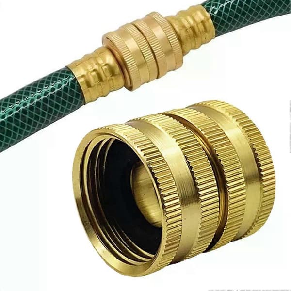Two-way Female Coupling Solid Brass Irrigation Garden Hose 3/4 Bidirectional Female Head Water Pipe Joint Connectors