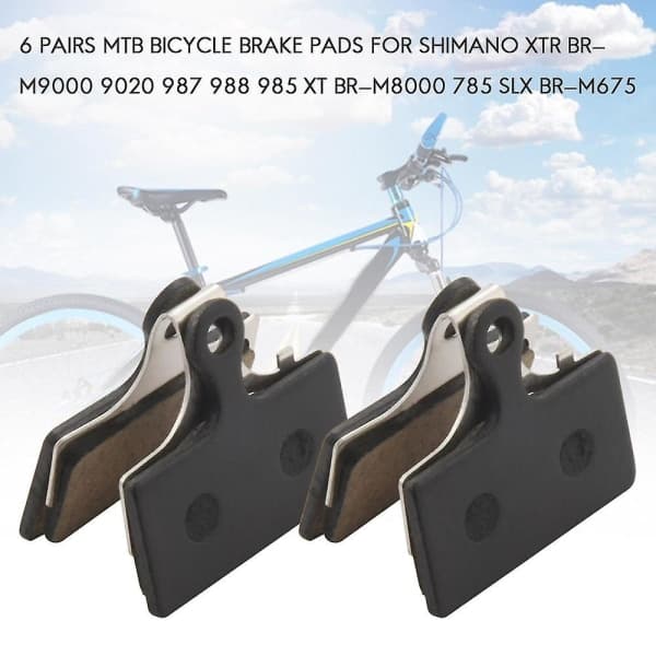 6 par MTB Cykelbremseklodser Kompatible med Shimano Xtr Br-m9000 9020 987 988