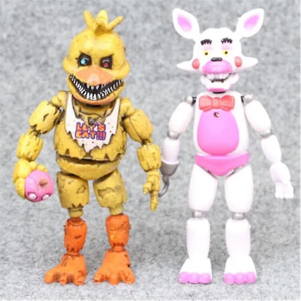 6-pakning Fnaf Five Nights At Freddy Spillfigurer Leker Skrivebordsdekorasjon Samleobjekt Dukker Barnegave