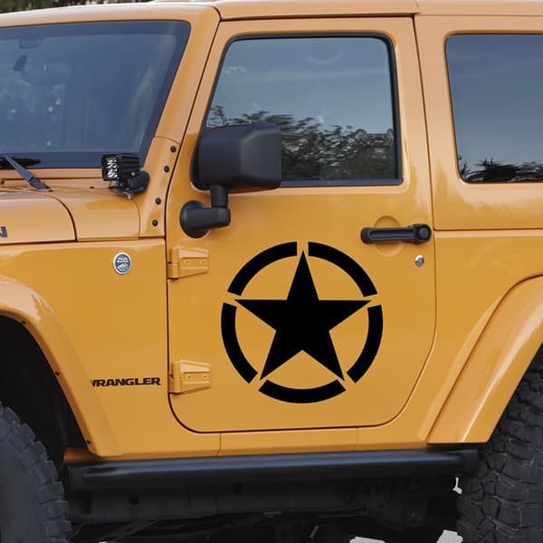 Reflekterande Pentagram Bränsletank Bildekal, Stjärna Bildekal, 4x
